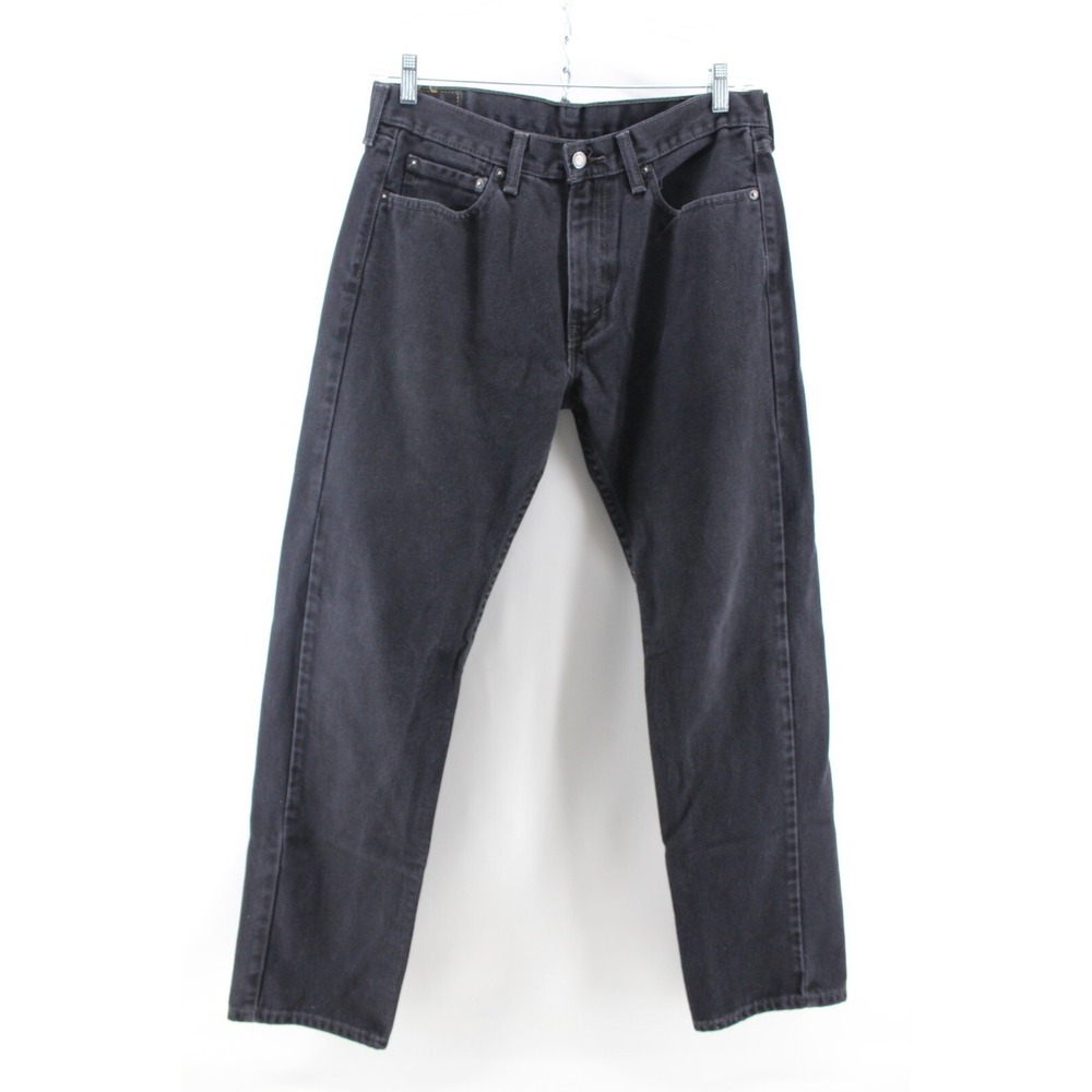Levis 505 Jeans‎ Mens 33x32 Regular Straight Black Denim Cotton Pants Zip Fly